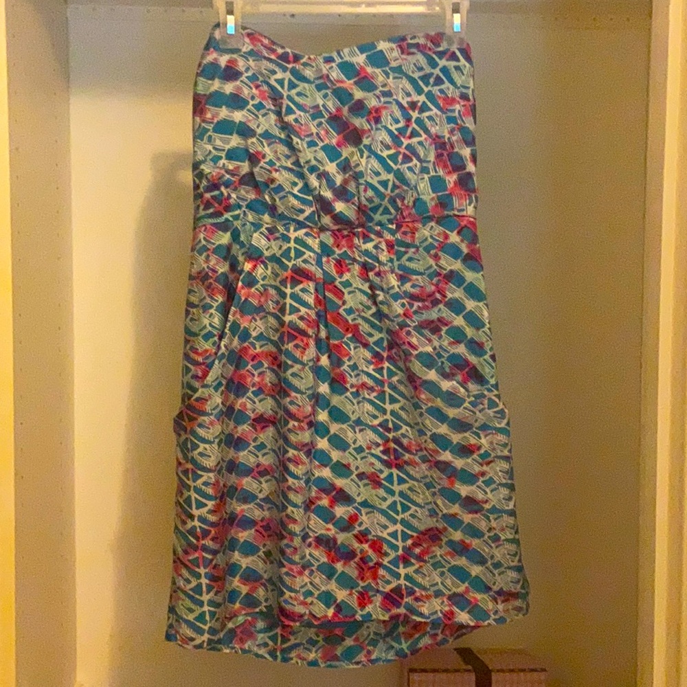 Cynthia Vincent strapless silk dress